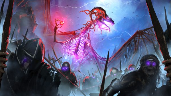 a,sinister,bone,dragon,with,a,red,crystal,in,his